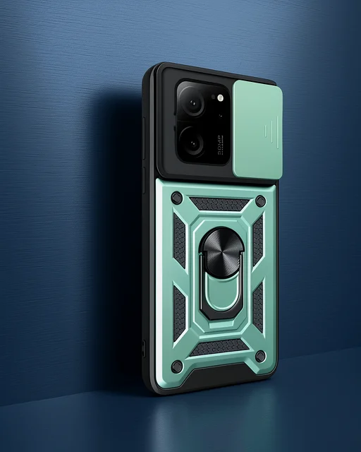 Xiaomi Mi 13t Pro Kılıf Pars Lens Yüzüklü Silikon - Yeşil
