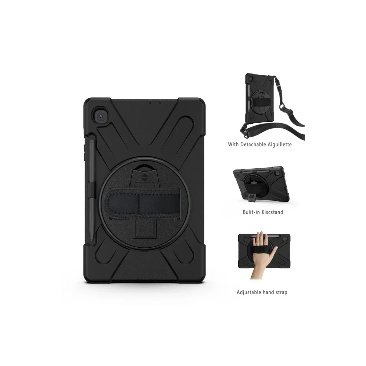 Samsung Galaxy P610 Tab S6 Lite 10.4 Kılıf Amazing Tablet Kapak - Siyah görsel 2