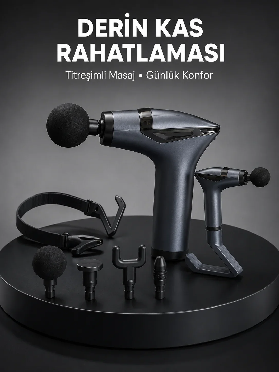 Taşınabilir 3in1 Masaj Aleti Şarjlı Titreşimli Esneme Bantlı Yeni Nesil