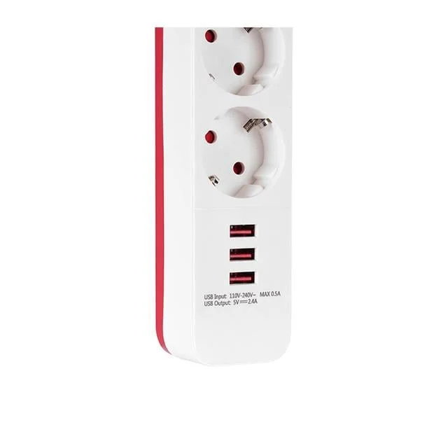 S-Link SPG403U 1.5 Metre 4lü Anahtarlı Akım Korumalı Usb Girişli görsel 3
