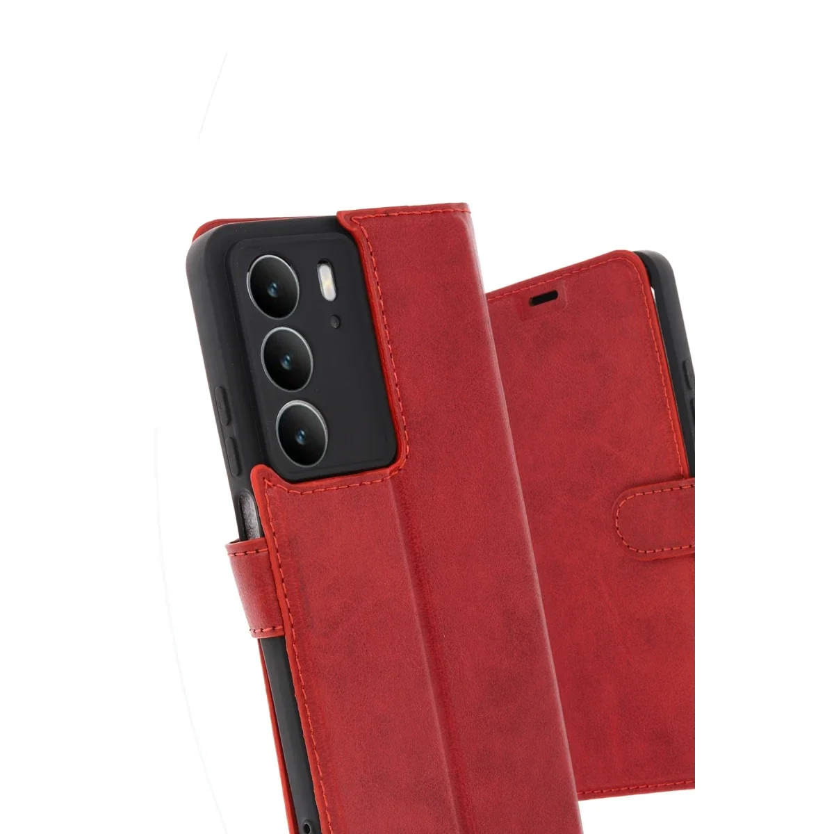 Realme C75 4G Trend S Plus Kapaklı Kılıf - Kırmızı görsel 2
