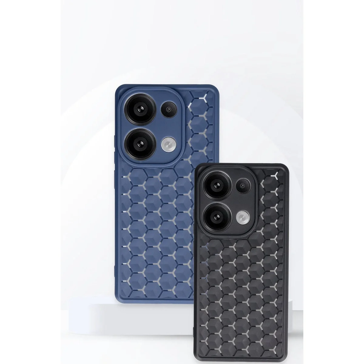 Realme C65 Kılıf Petek Silikon Kapak - Lacivert görsel 3