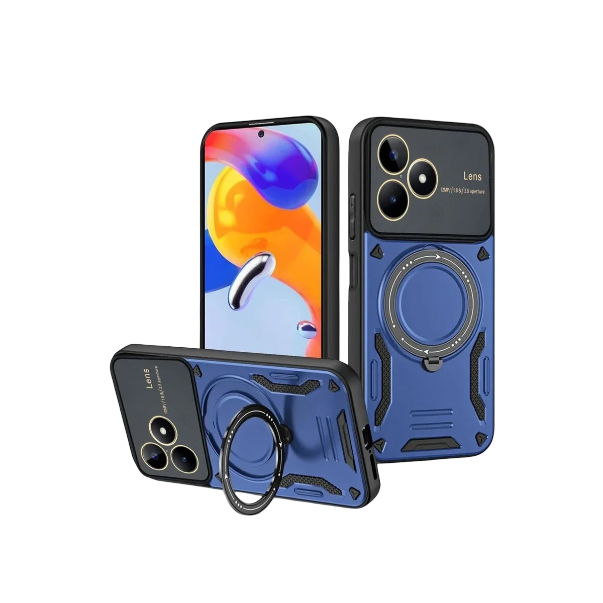 Realme C53 Kılıf Joy Lens Standlı Kapak - Lacivert