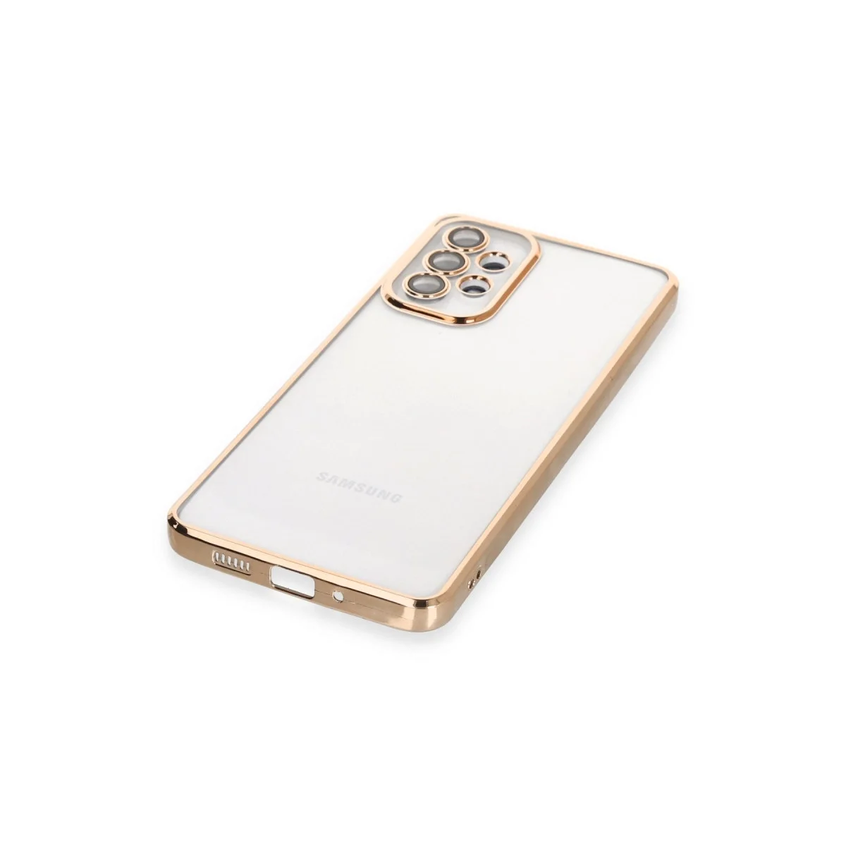 Samsung Galaxy A53 5g Kılıf Razer Lensli Silikon - Gold görsel 4
