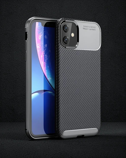 Apple İphone 11 Kılıf Auto Focus Karbon Kapak - Siyah