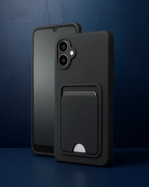 Samsung Galaxy A06 Kılıf Kelvin Kartvizitli Silikon - Siyah
