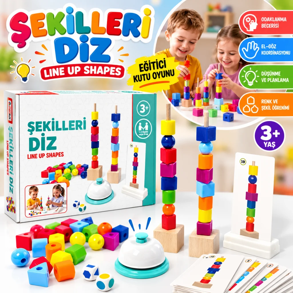 RD5660 Şekilleri Diz (lineup Shapes) Eğitici Kutu Oyunu