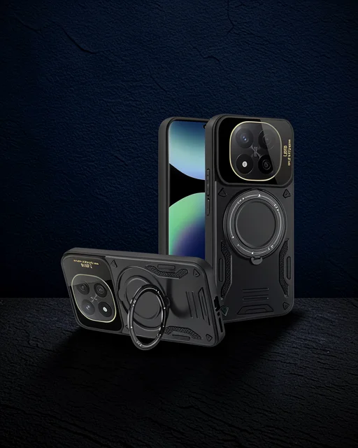 Xiaomi Redmi Note 14 Pro 5g Kılıf Joy Lens Standlı Kapak - Siyah
