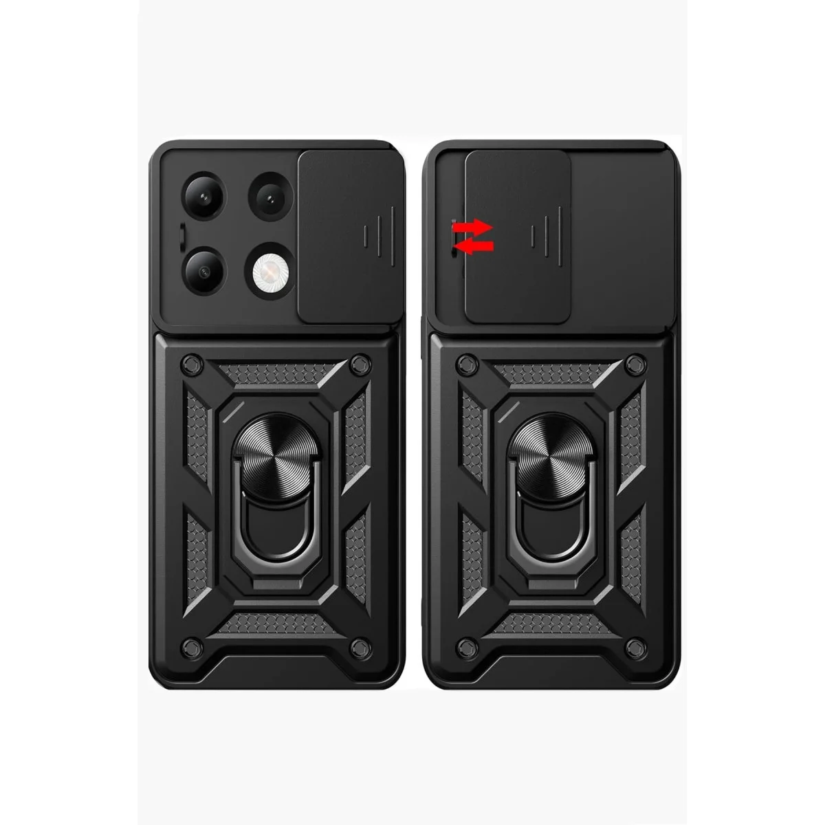 Xiao Red Note 13 4g Kılıf Pars Lens Yüzüklü Silikon - Yeşil görsel 3