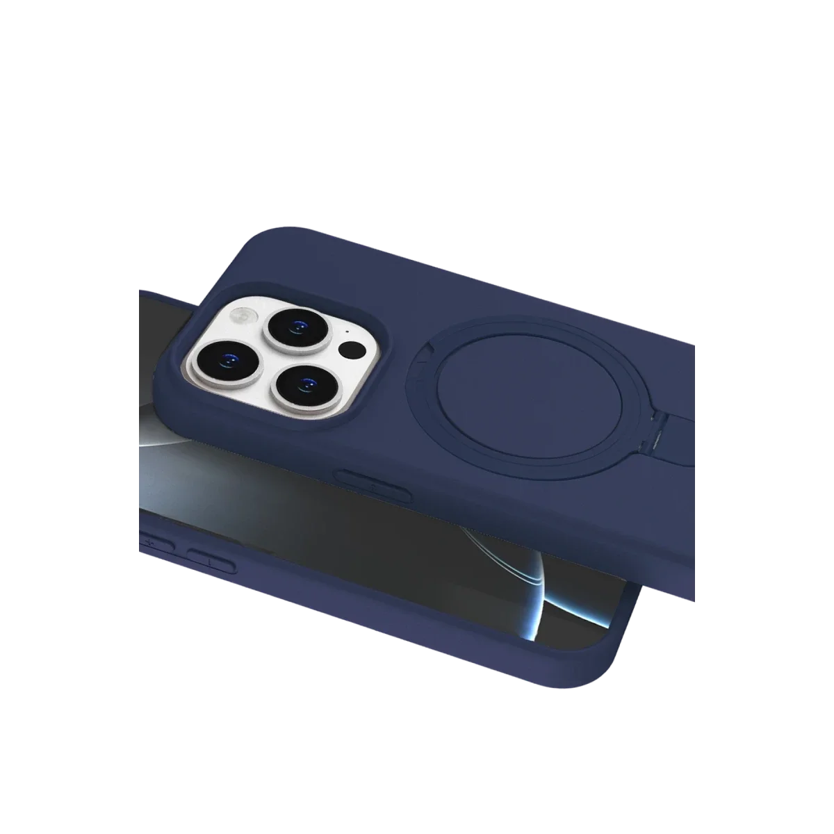 Apple iPhone 15 Pro Max Regal Magsafe Standlı Kapak - Lacivert görsel 4