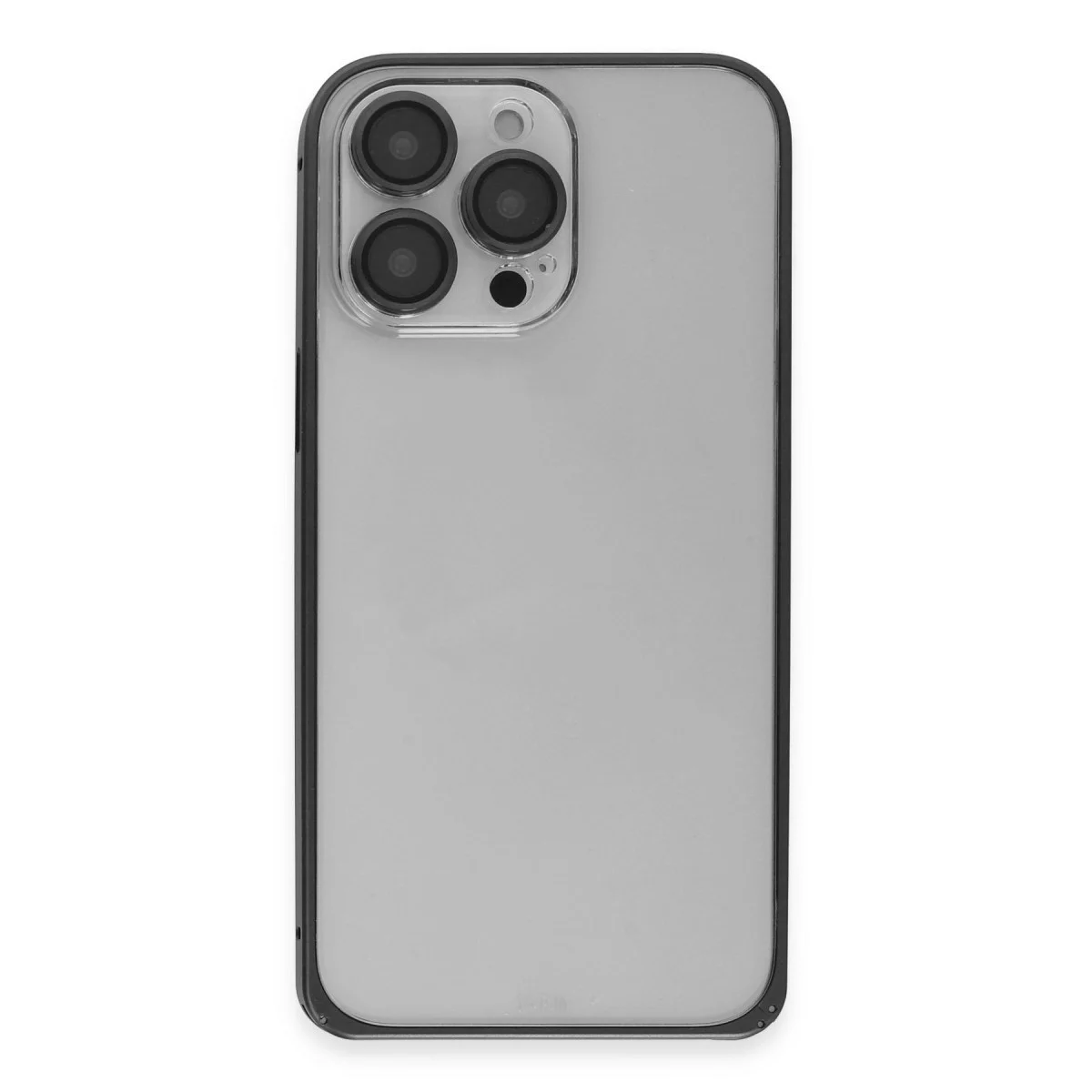 Joko Apple İphone 15 Pro Max Metal Bumper Mat Kapak - Siyah görsel 2
