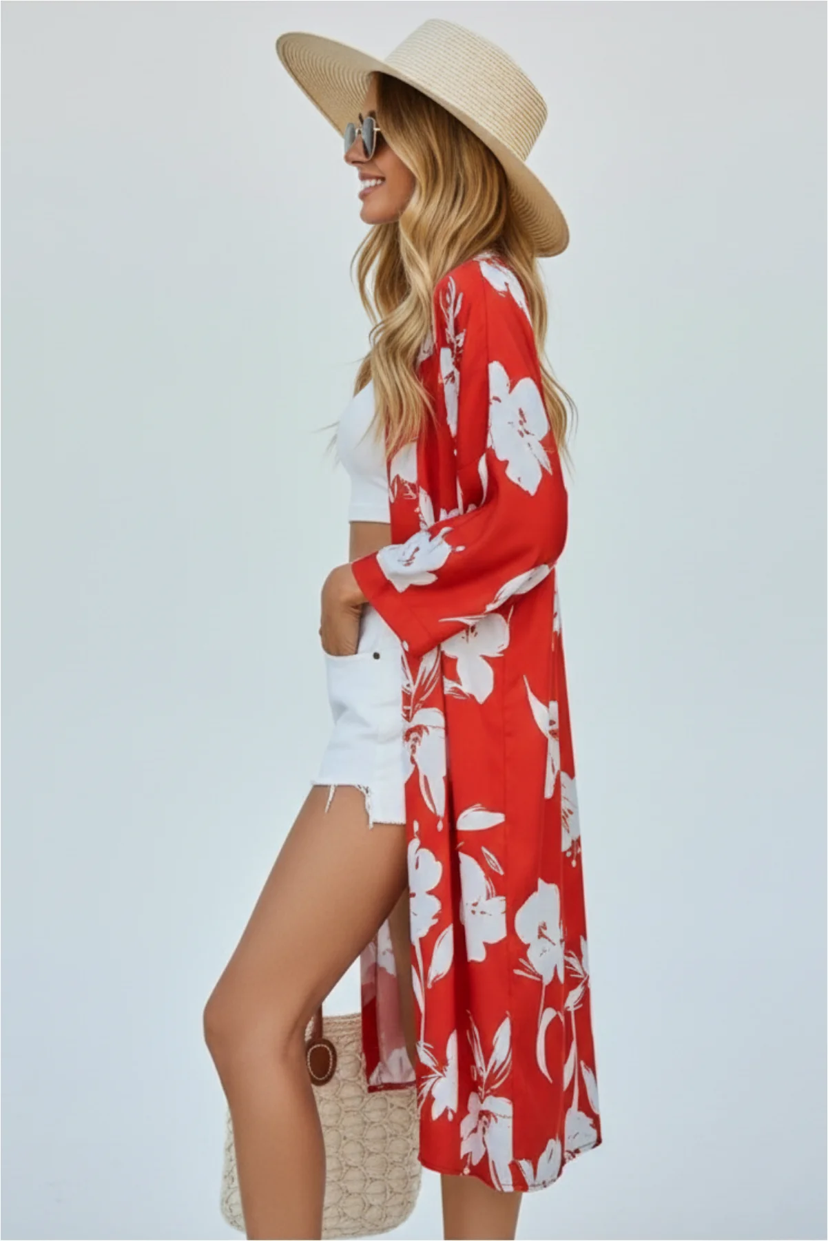 Kadın Belden Bağlamalı Şık Kimono