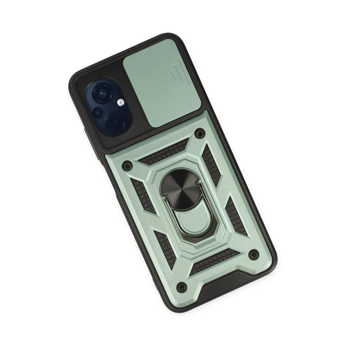 Xiaomi Poco M5 Kılıf Pars Lens Yüzüklü Silikon - Yeşil görsel 3