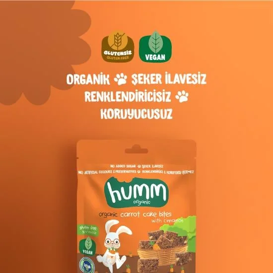 Organik Havuçlu Tarçınlı Vegan Kek 30 Gr görsel 2