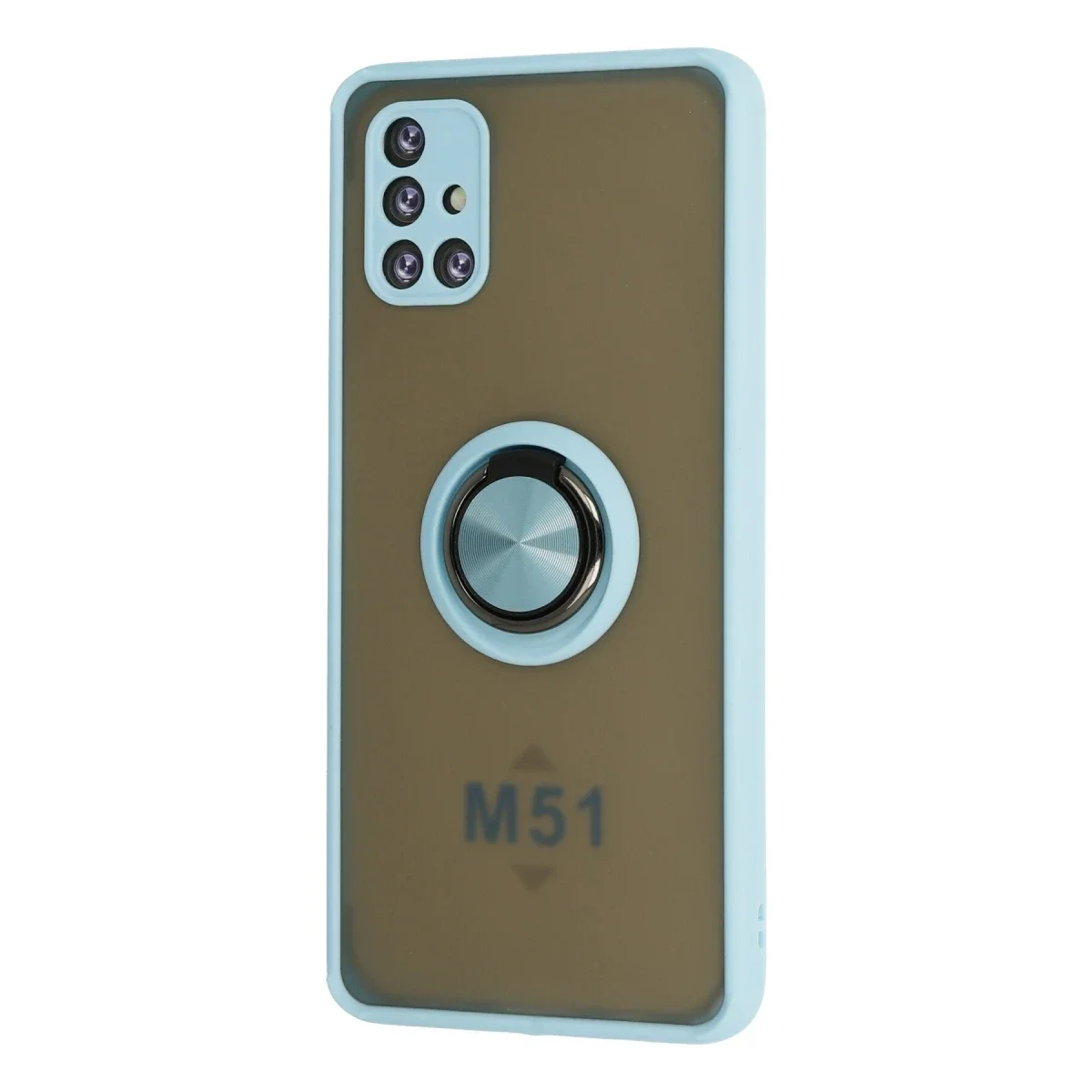 Samsung Galaxy M51 Kılıf Montreal Yüzüklü Silikon Kapak - Buz Mavi görsel 2