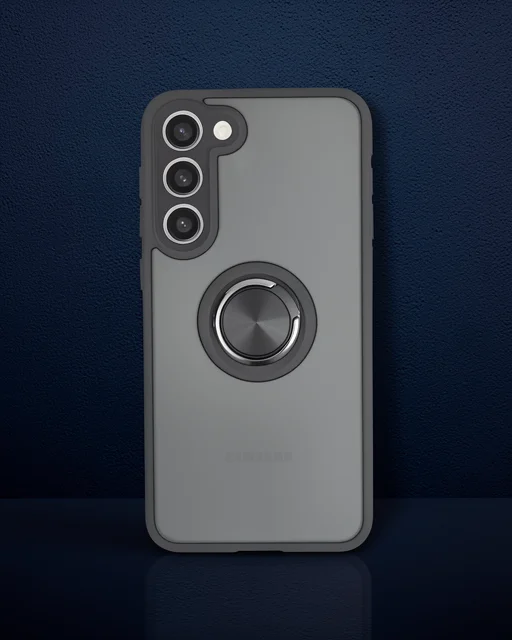 Samsung Galaxy S23 Plus Kılıf Montreal Yüzüklü Silikon Kapak - Siyah