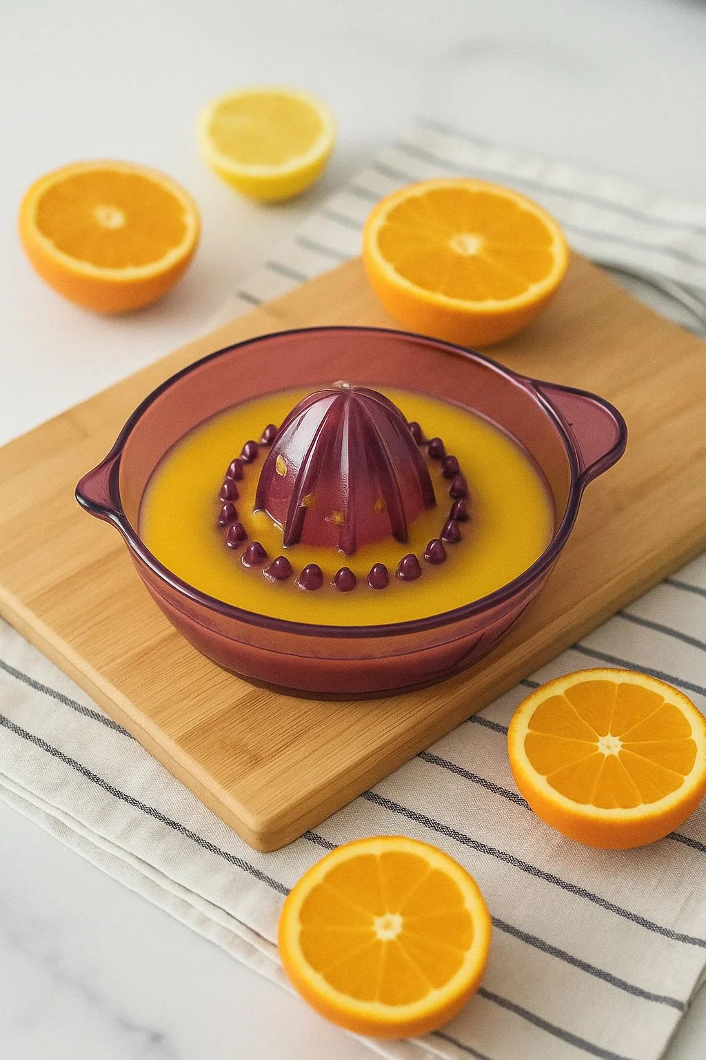 Akrilik Mürdüm Narenciye Limon & Portakal Sıkacağı Pratik Portakal Sıkacağı görsel 2