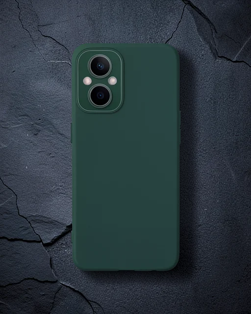 Oppo Reno 7 Lite Kılıf Lansman Glass Kapak - Koyu Yeşil