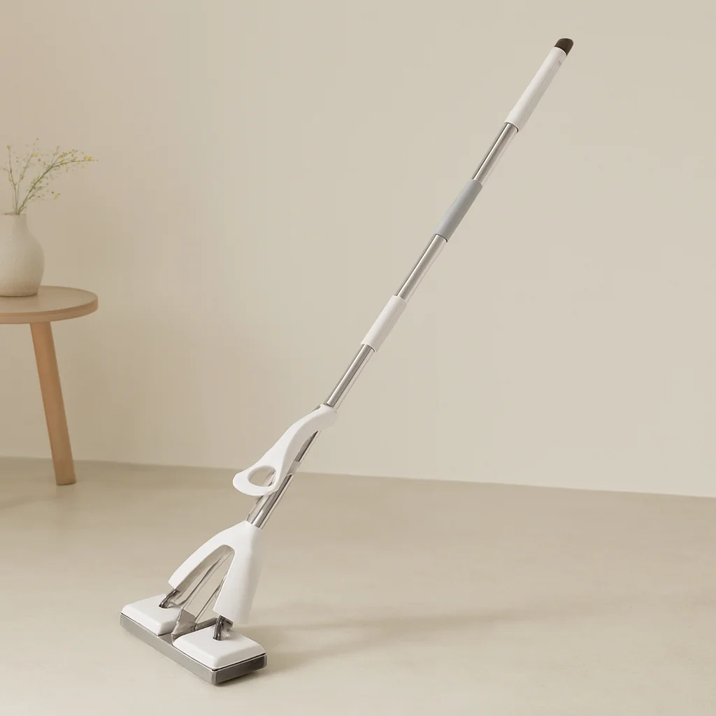 PVA Sünger Kendinden Sıkmalı Mop - Kelebek Başlık, Krom Sap 110 cm
