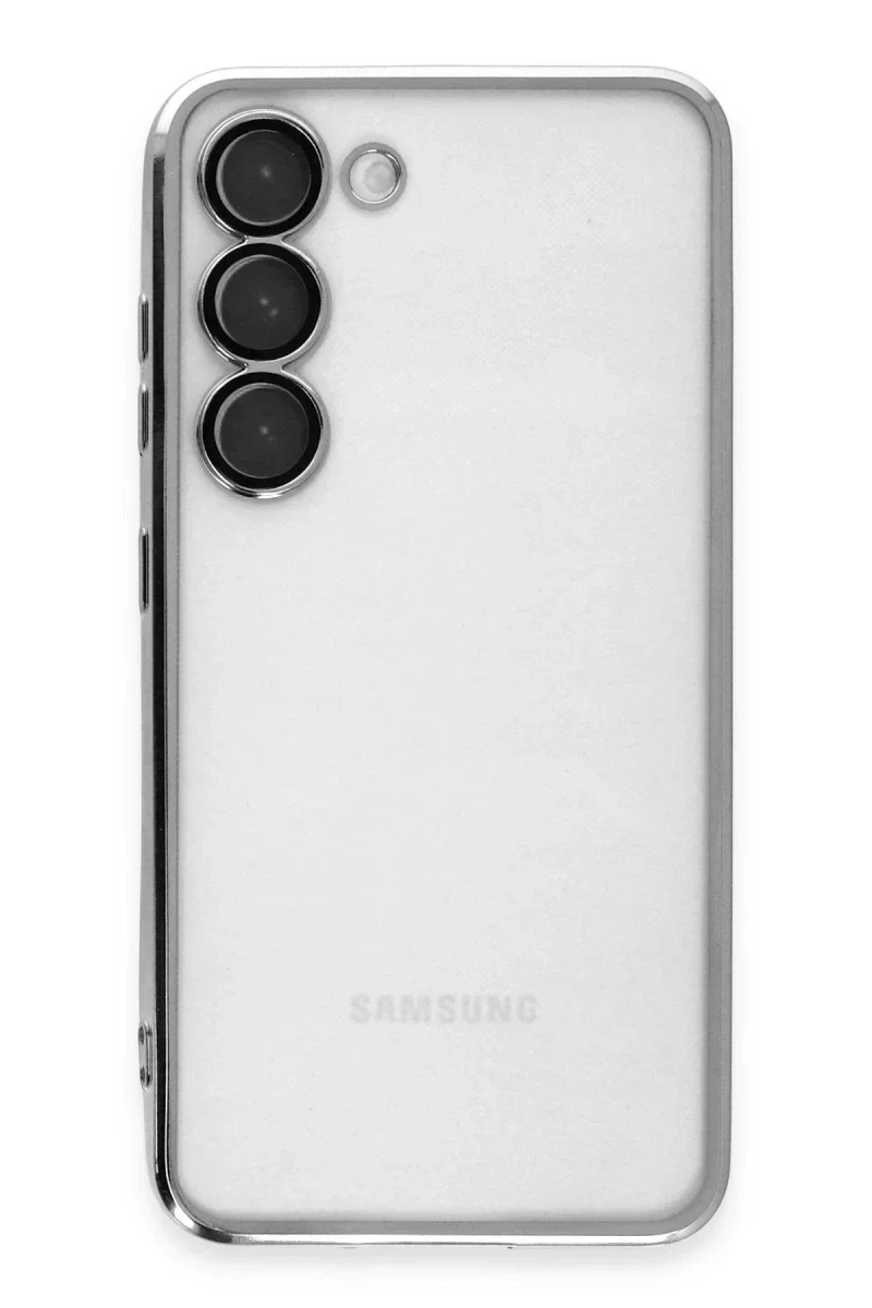 Samsung Galaxy S23 Kılıf Razer Lensli Silikon - Gümüş görsel 2