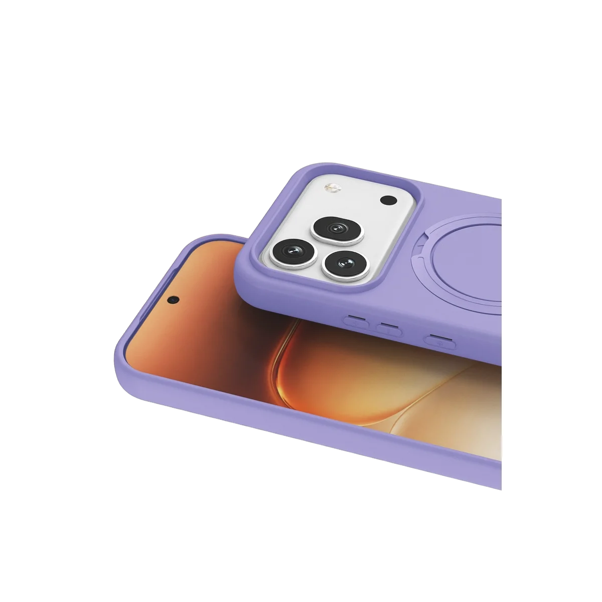Huawei Honor 600 Regal Magsafe Standlı Kapak - Lila görsel 2