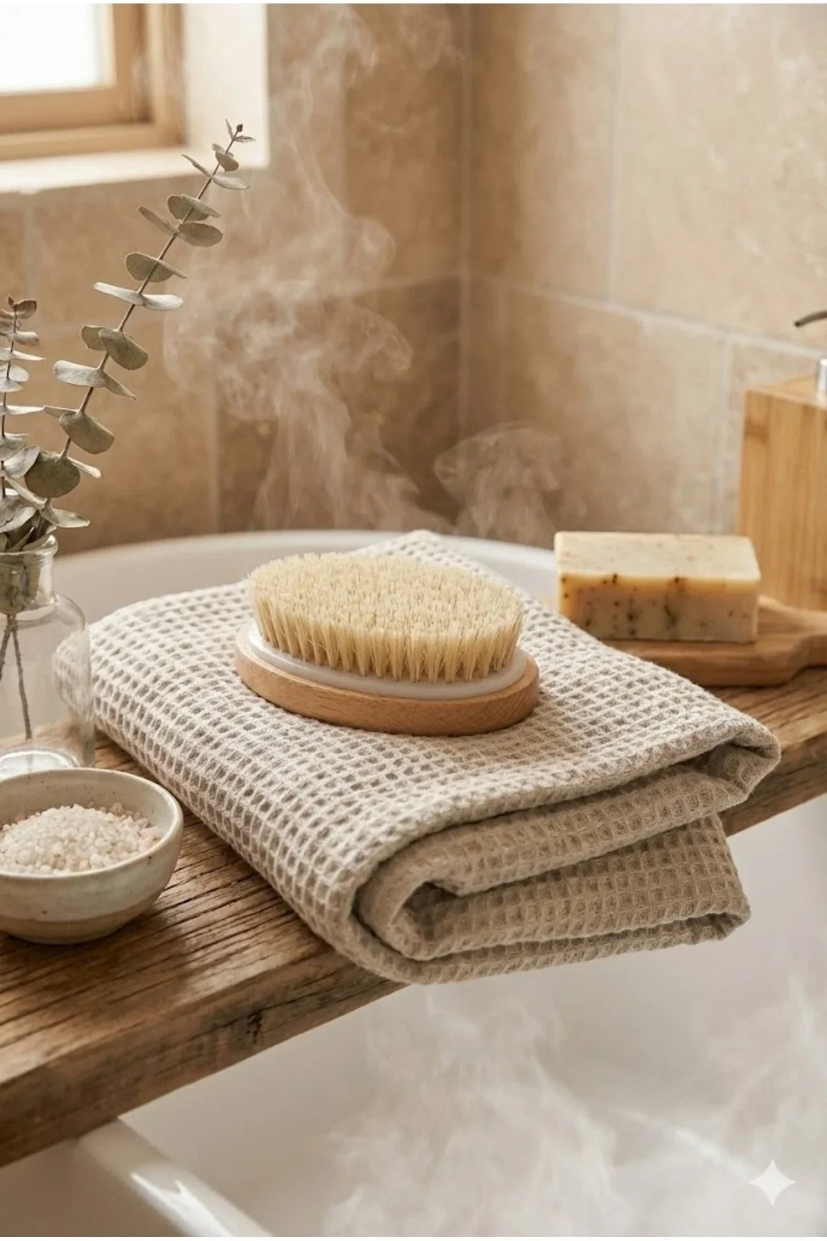 Doğal Vücut Fırçası – Kuru Fırçalama, Masaj ve Peeling Etkili Cilt Bakım Fırçası görsel 2