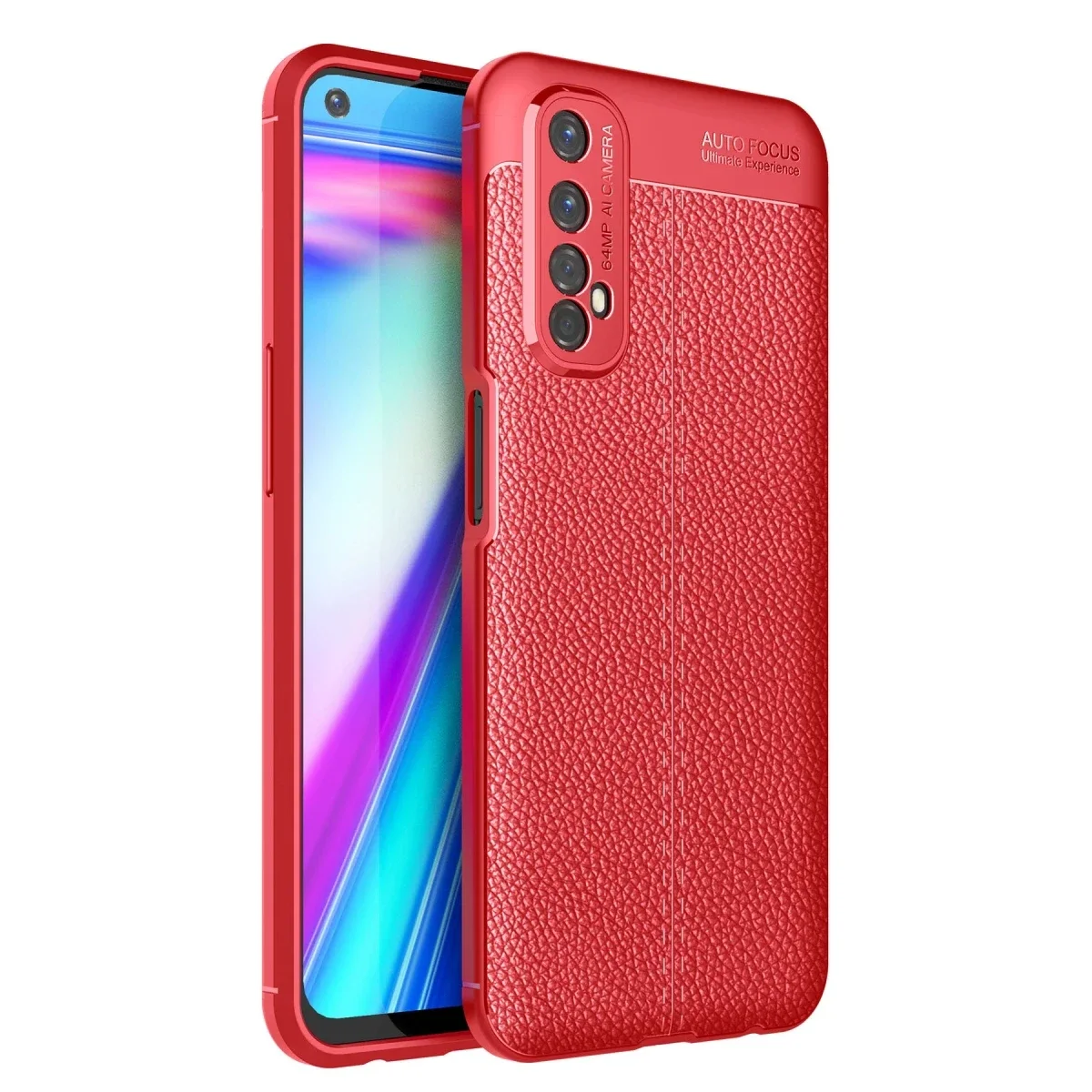 Realme 7 Kılıf Auto Focus Kapak - Kırmızı
