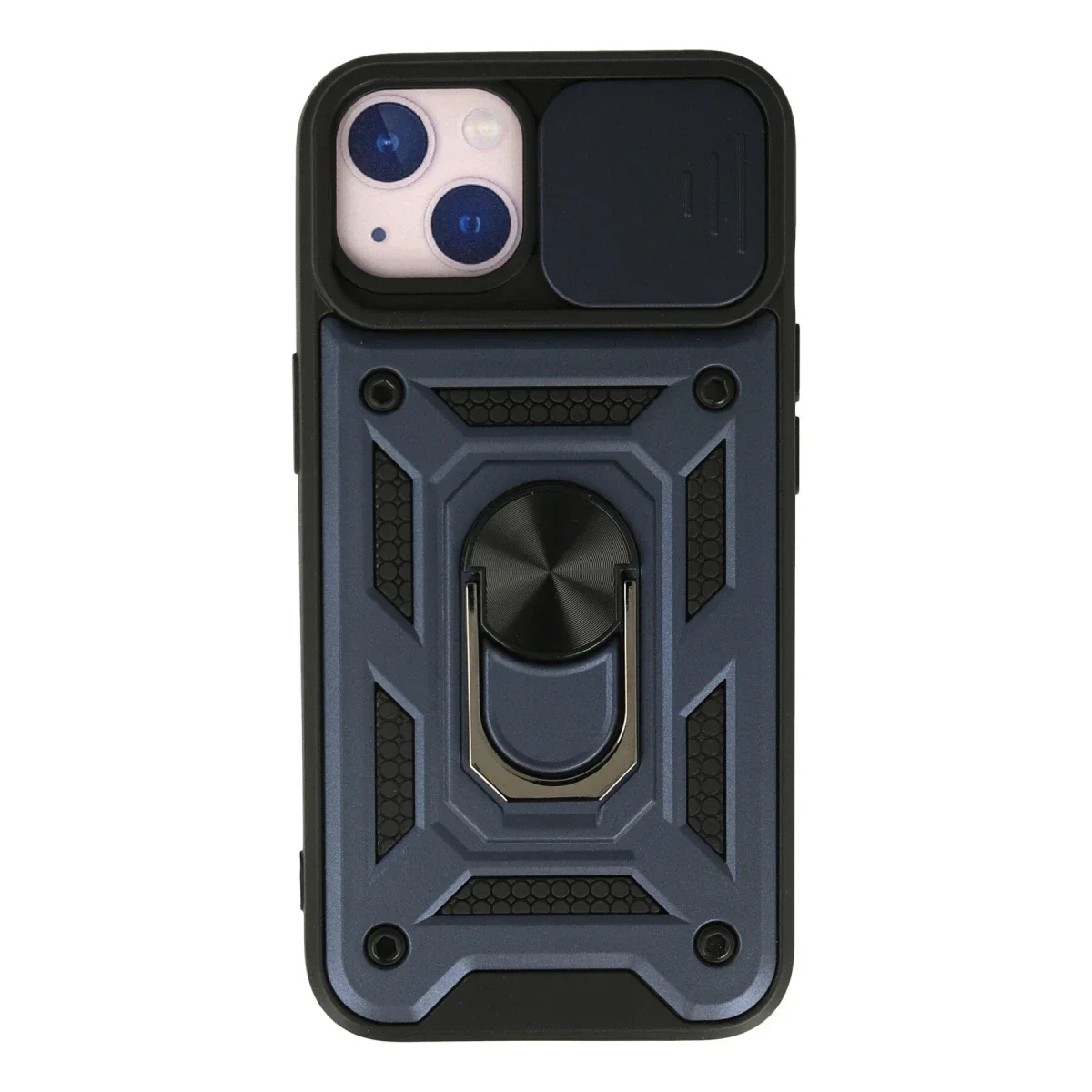 Apple iPhone 13 Kılıf Pars Lens Yüzüklü Silikon - Lacivert