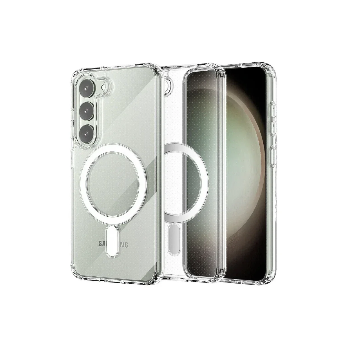 Samsung Galaxy S23 Kılıf Magneticsafe Şeffaf Silikon - Şeffaf