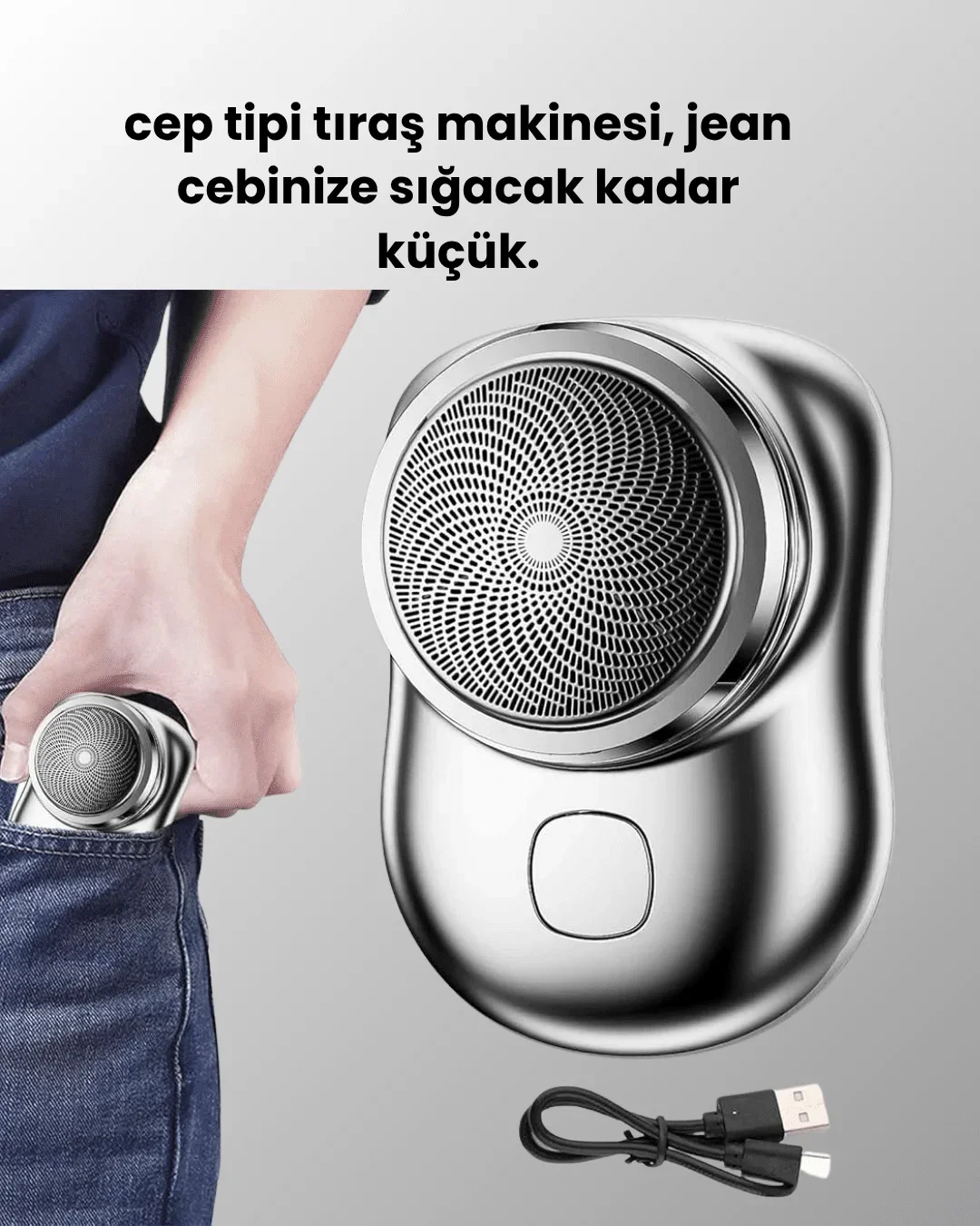 Tüm vücut bölgelerinde kullanılabilen küçük boy tıraş cihazı görsel 3