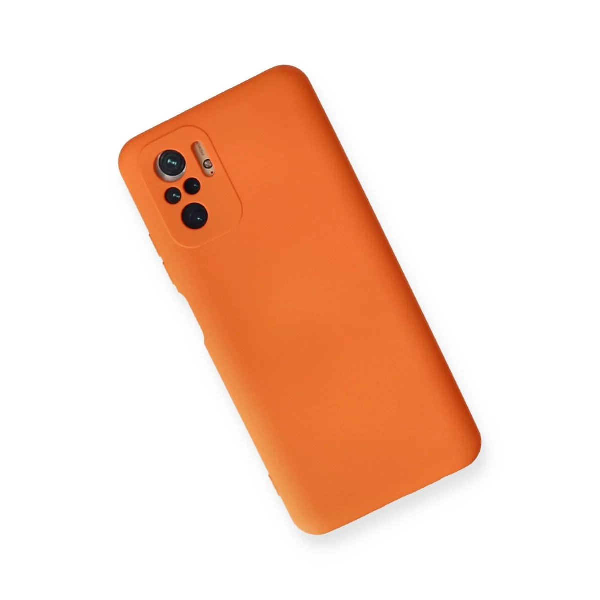 Xiaomi Redmi Note 10 Kılıf Nano İçi Kadife Silikon - Turuncu görsel 3