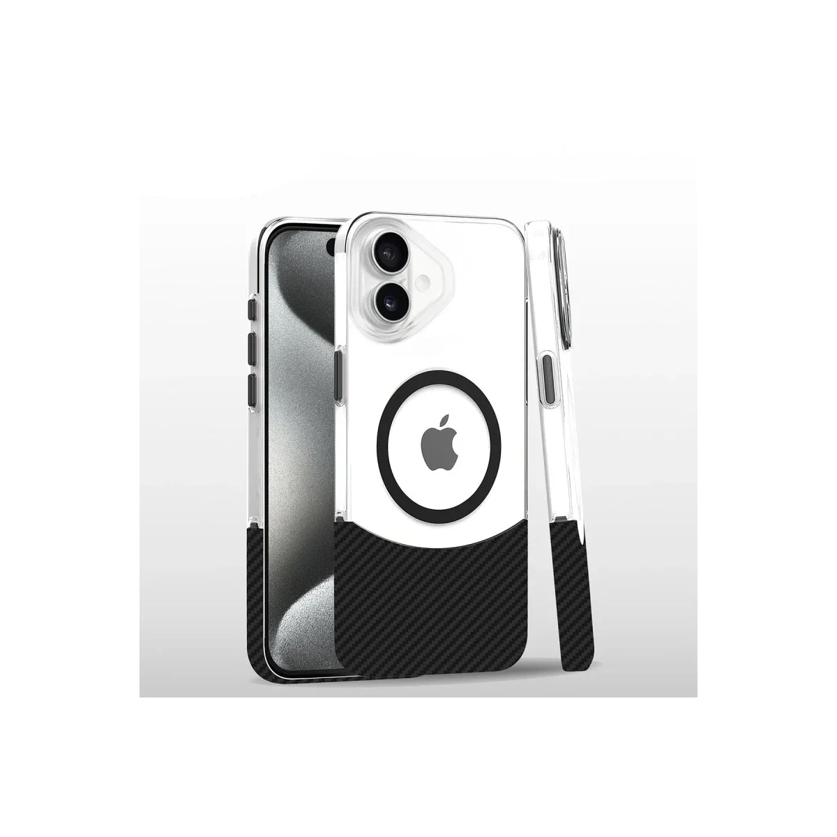 Joko Apple iPhone 16 Carbon Puzzle Magsafe Kapak - Siyah-2