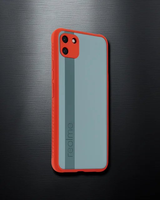 Realme C11 Kılıf Miami Şeffaf Silikon - Kırmızı