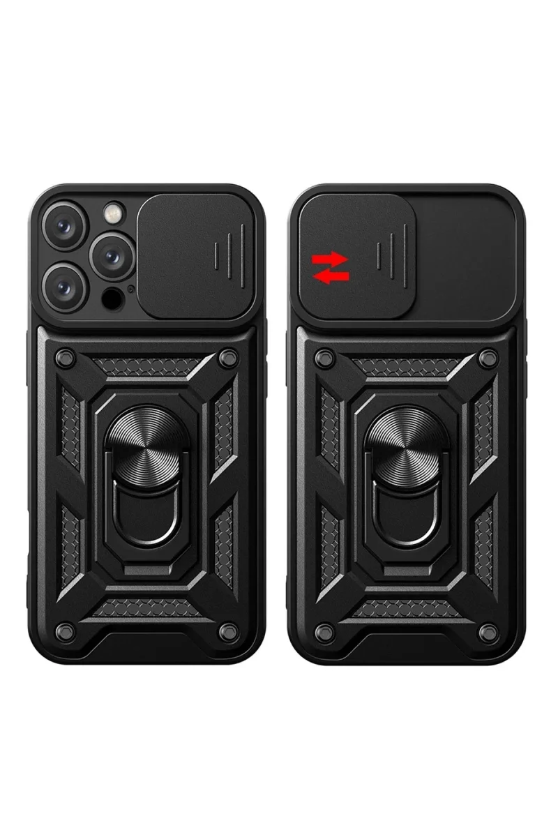 Apple iPhone 16 Pro Kılıf Pars Lens Yüzüklü Silikon - Lacivert görsel 2