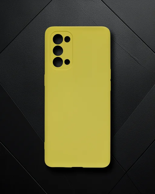 Oppo Reno 5 Kılıf Nano İçi Kadife Silikon - Sarı