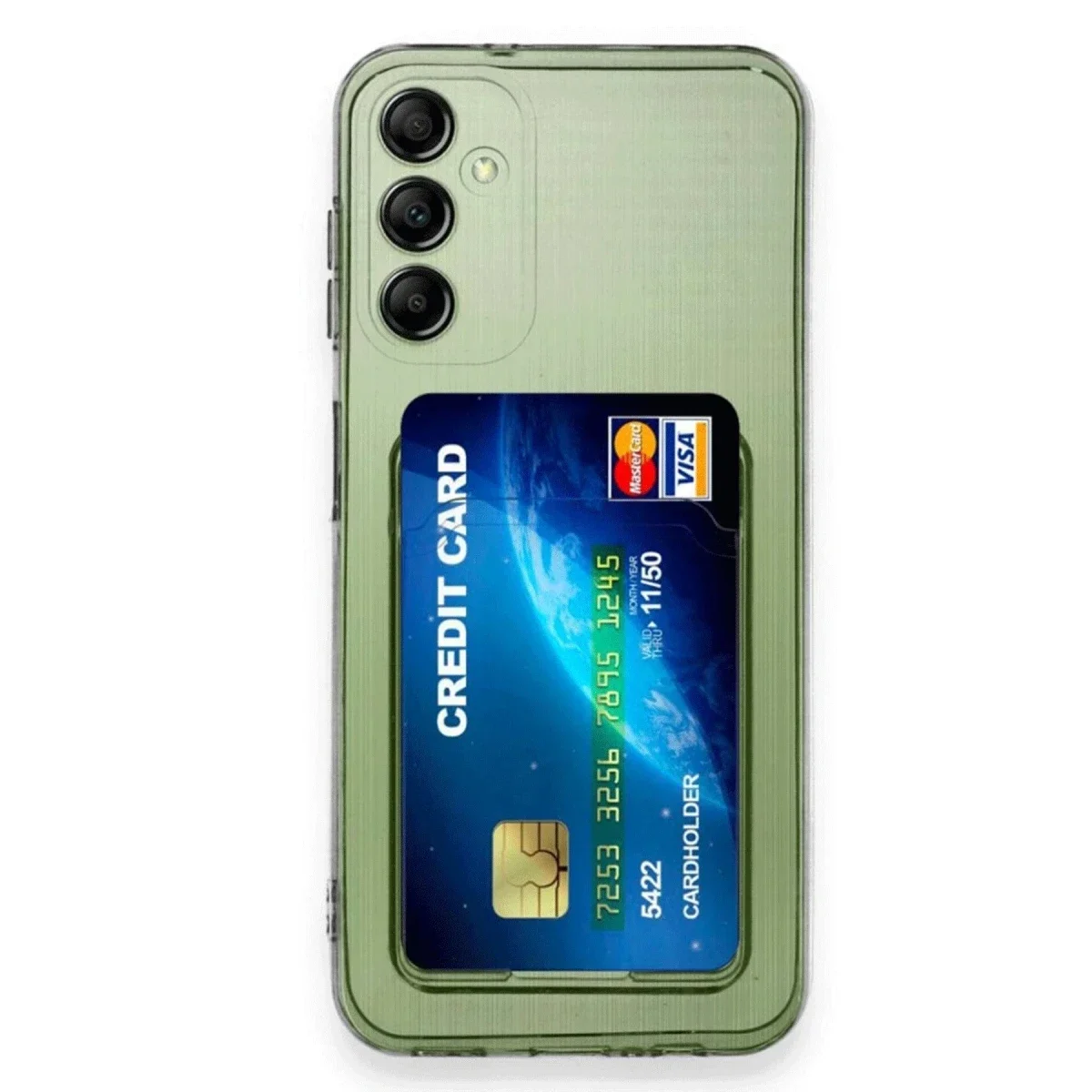 Samsung Galaxy A16 5G Kılıf Kart Şeffaf Silikon - Şeffaf görsel 3