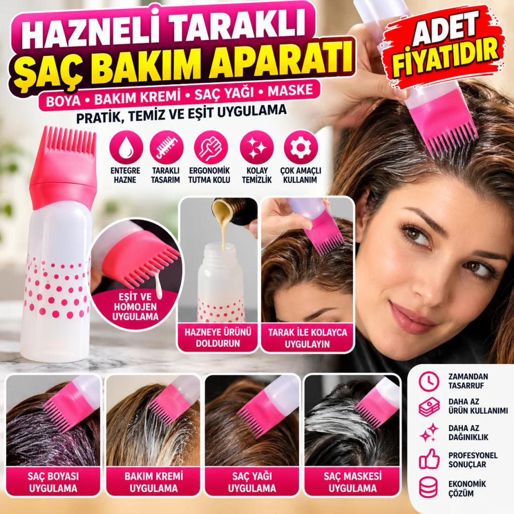 Saç Boyama Aparatı Taraklı Saç Bakımı Krem Saç Yağı Uygulama Aparatı