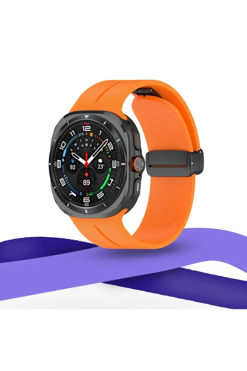 Watch 7 Ultra KR418 Tender Silikon Kordon - Turuncu görsel 2