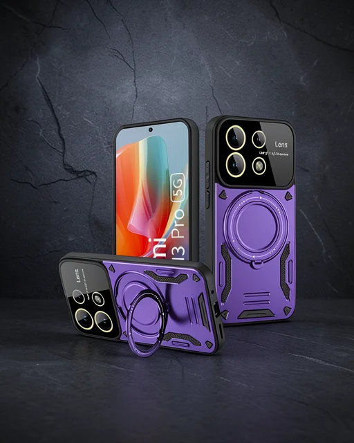 Xiaomi Redmi Note 13 Pro 5g Kılıf Joy Lens Standlı Kapak - Mor