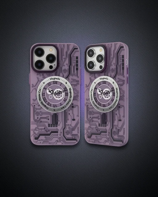 Apple İphone 14 Pro Kılıf Apollo Magneticsafe Desenli Kapak - Apollo Mor - 5