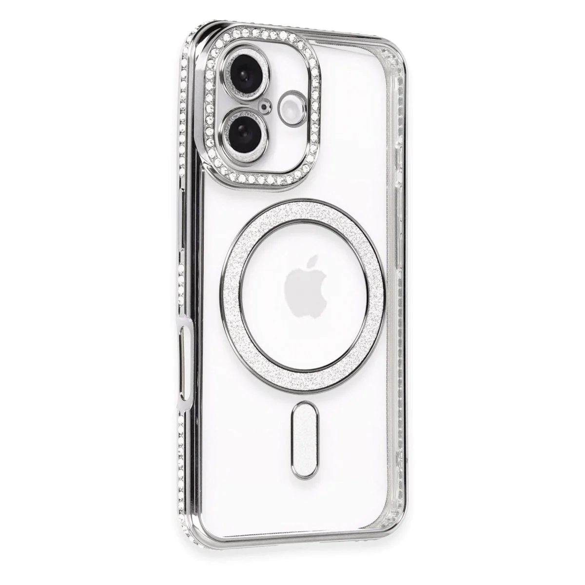 Apple İphone 16 Plus Kılıf Joke Simli Magneticsafe Kılıf - Gri görsel 2
