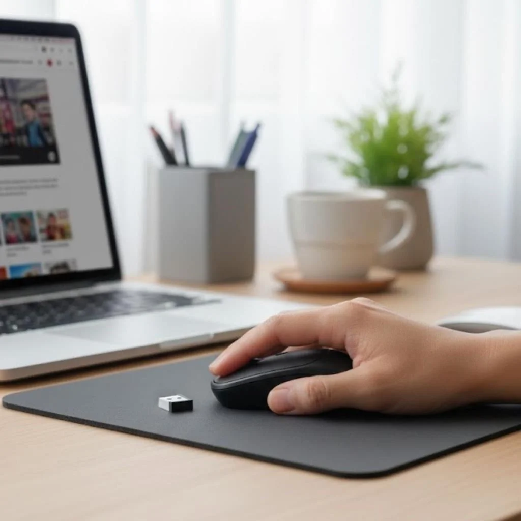 Siyah Renkli Ergonomik Sessiz Kablosuz Mouse – USB Alıcılı, Ofis ve Oyun İçin Konforlu Bilgisayar Faresi MS6310 görsel 4