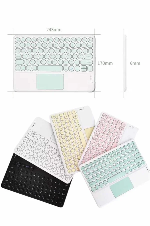 Touchpad Tüm Cihazlara Uyumlu Bluetooth Klavye Touchpad Slim Kablosuz Wifi Q Klavye görsel 5
