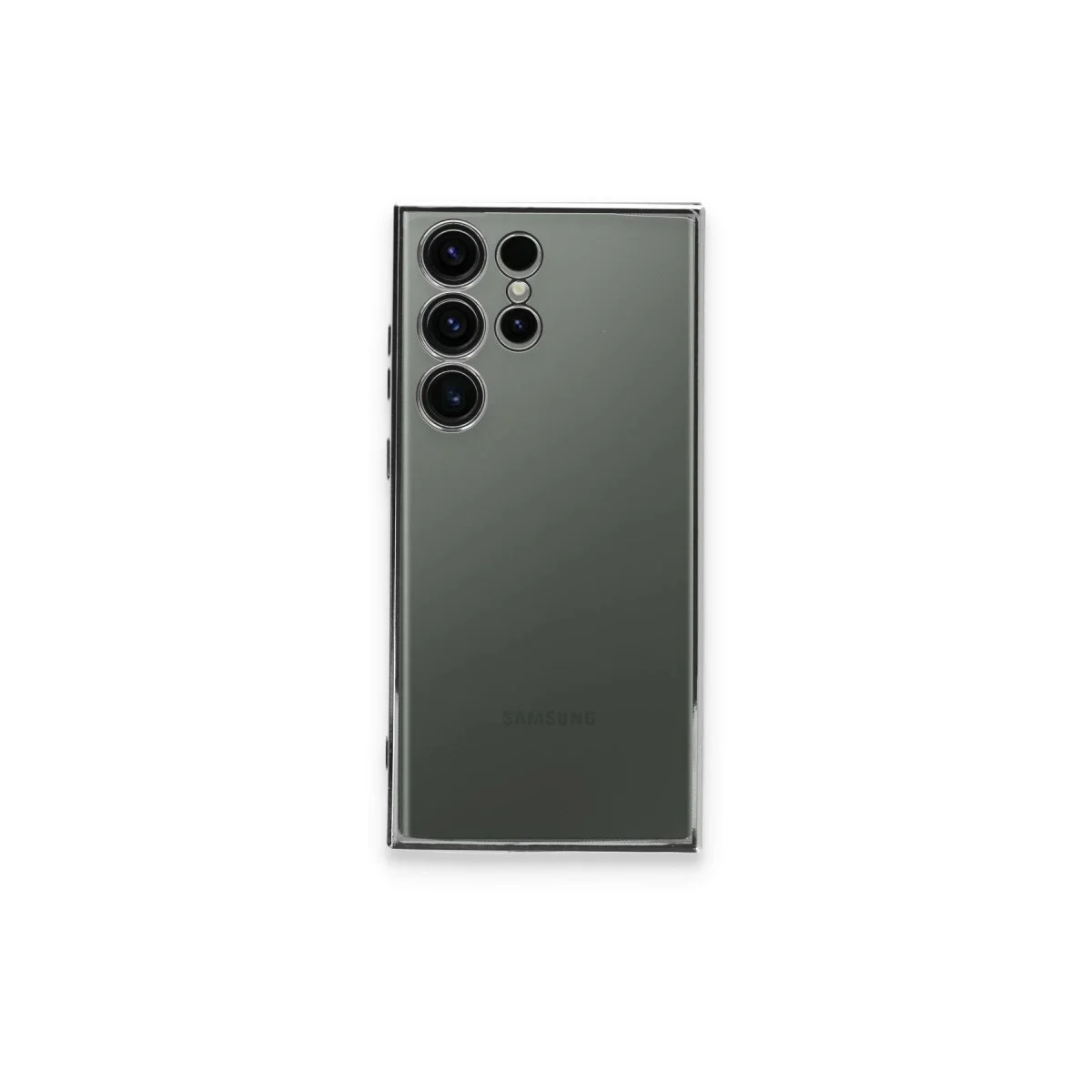 Samsung Galaxy S23 Ultra Kılıf Razer Lensli Silikon - Gümüş