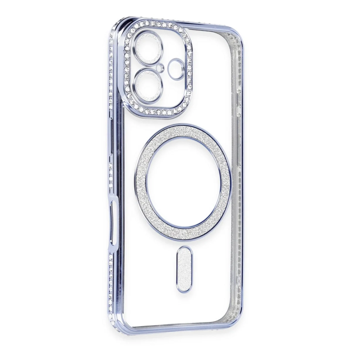 Apple İphone 16 Kılıf Joke Simli Magneticsafe Kılıf - Mavi görsel 3