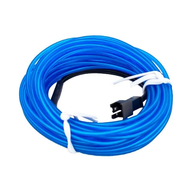 PM-6077 5 Metre 5 Volt USB Adaptörlü Neon Mavi İp Aydınlatma görsel 4