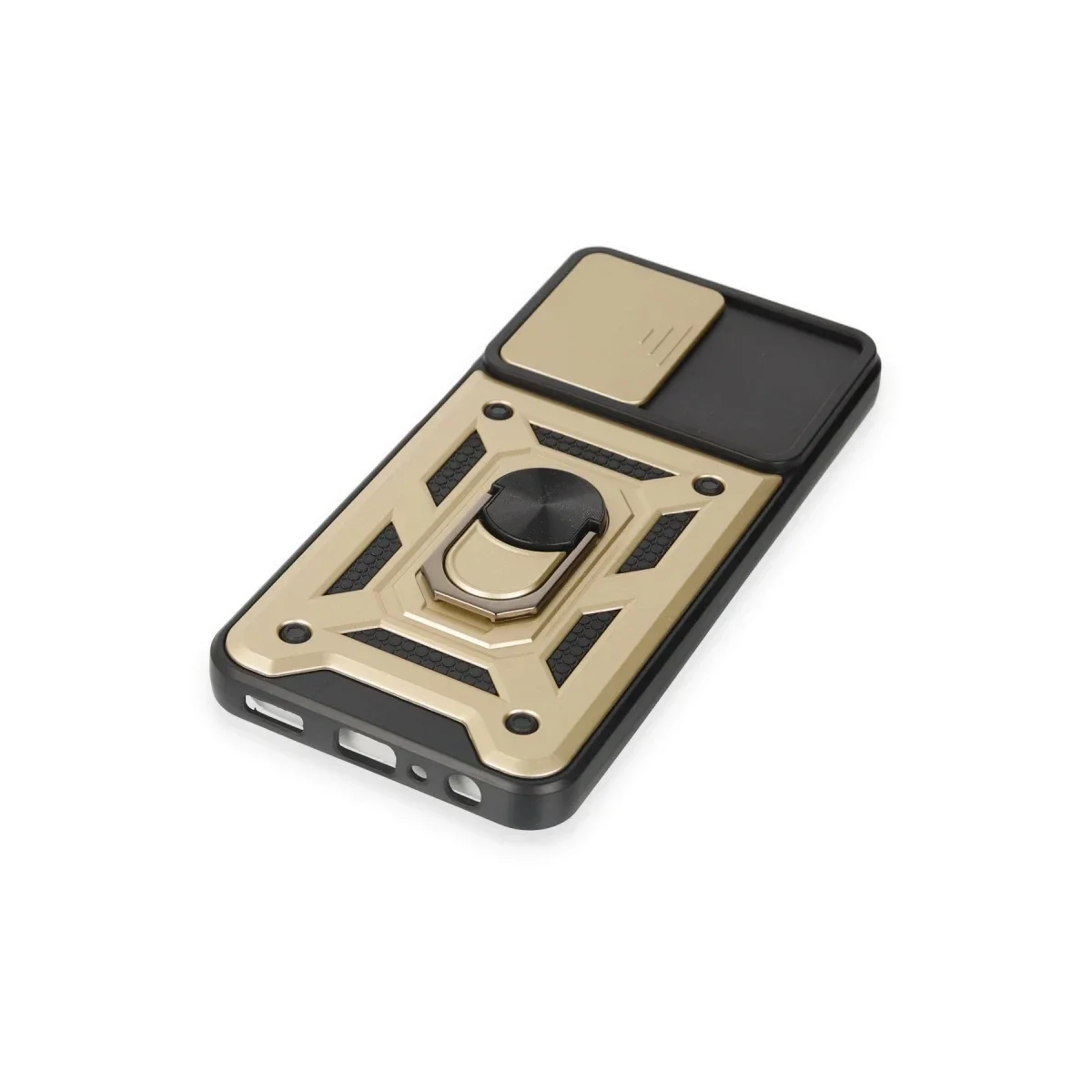 Samsung Galaxy M14 5G Kılıf Pars Lens Yüzüklü Silikon - Gold görsel 5