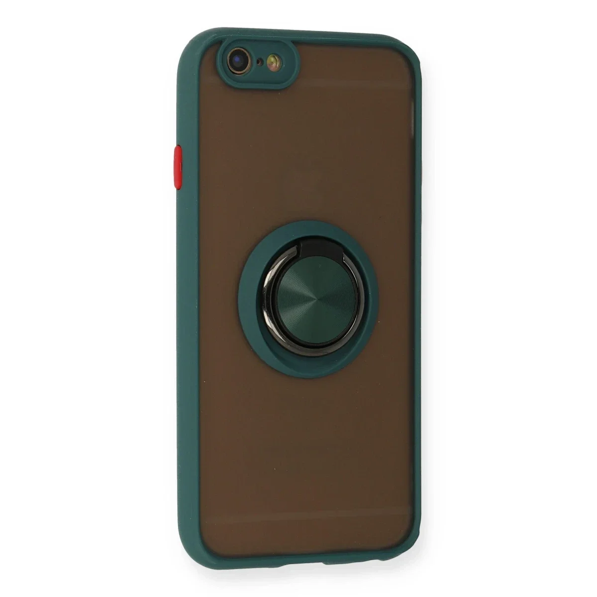 Apple iPhone 6 Kılıf Montreal Yüzüklü Silikon Kapak - Yeşil görsel 2