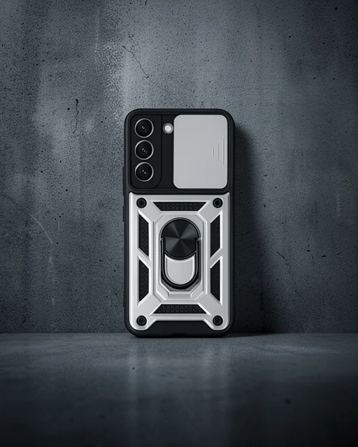 Samsung Galaxy S24 Kılıf Pars Lens Yüzüklü Silikon - Gümüş