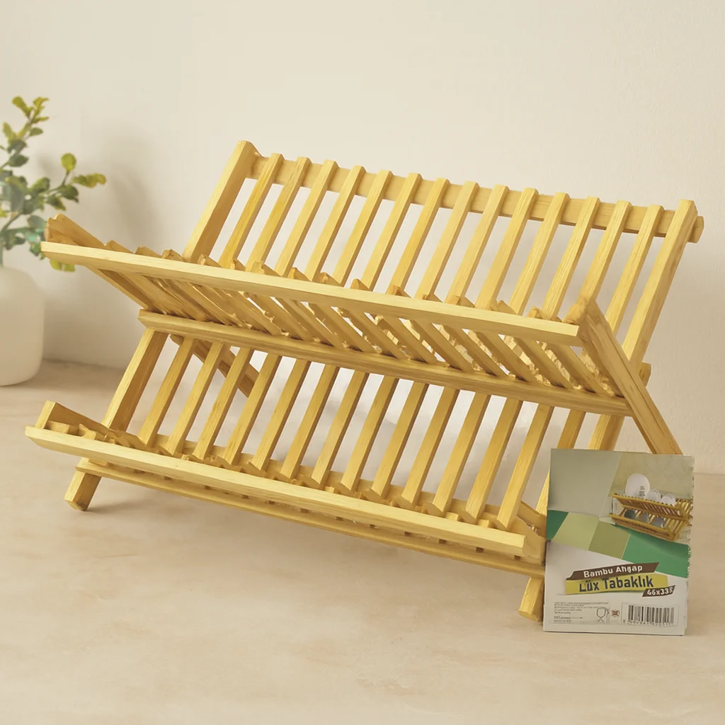 Bambu Tezgah Üstü Bulaşıklık ve Tabaklık 46x33 cm